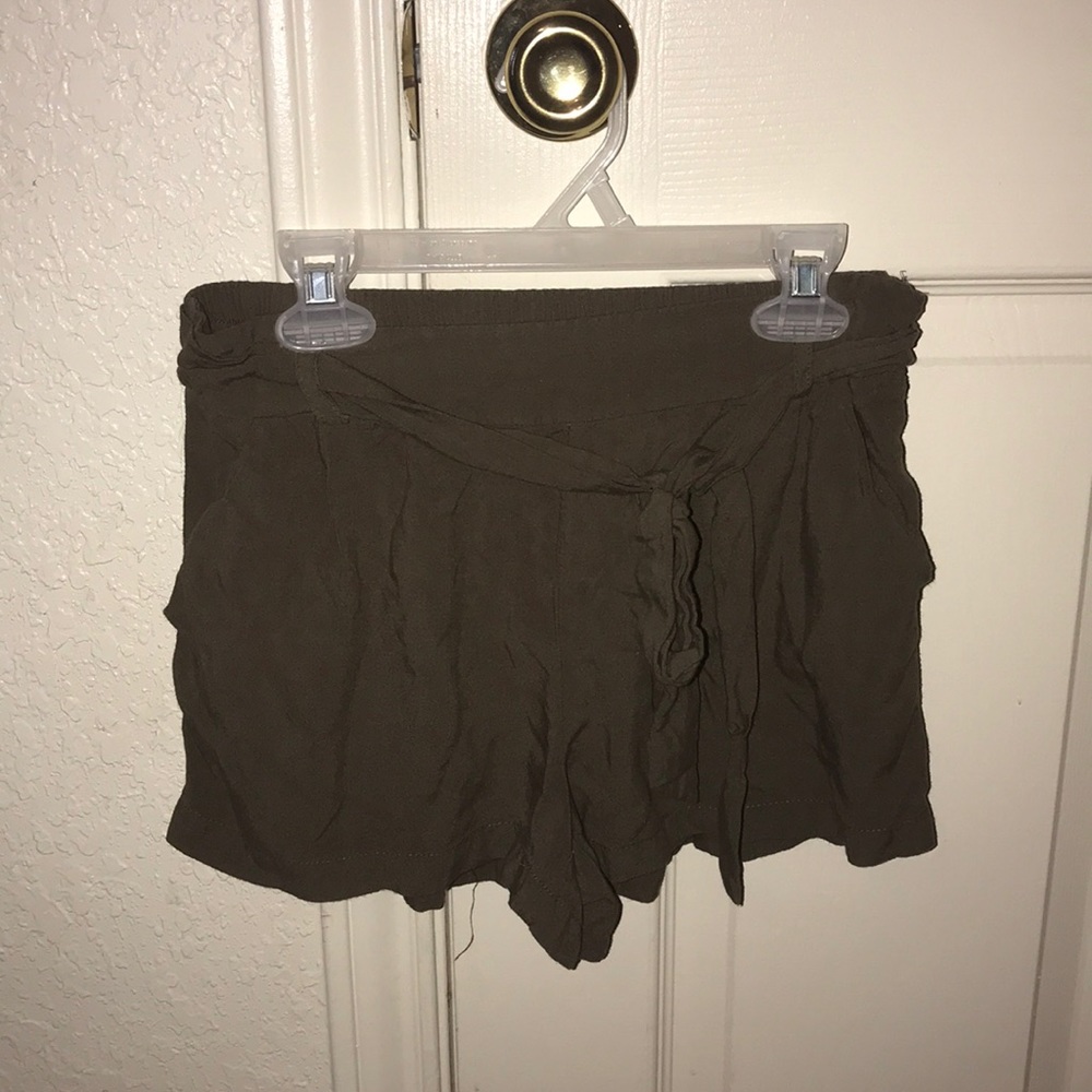 Green rayon shorts
